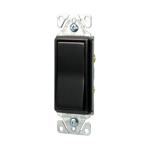 Black Decorator Switch 15A 120/277V 1P