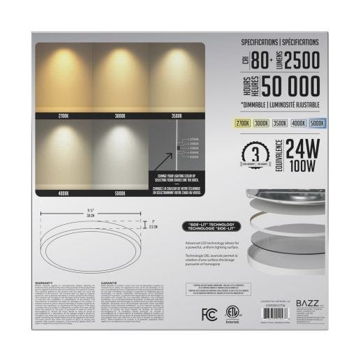 12" LED 5CCT Slim Flushmount