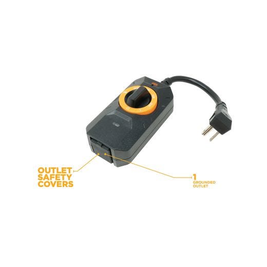 Outdoor Dusk To Dawn Lighting Timer, 1 Grounded Outlet