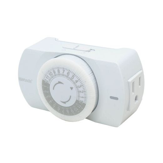 Indoor 24-Hour Heavy Duty Mechanical Timer, 1 Grounded Outle