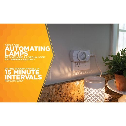 Indoor 24-Hour Heavy Duty Mechanical Timer, 1 Grounded Outle