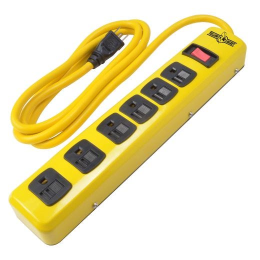Yellow Jacket 6 Outlet 6 Ft Workshop Power Strip