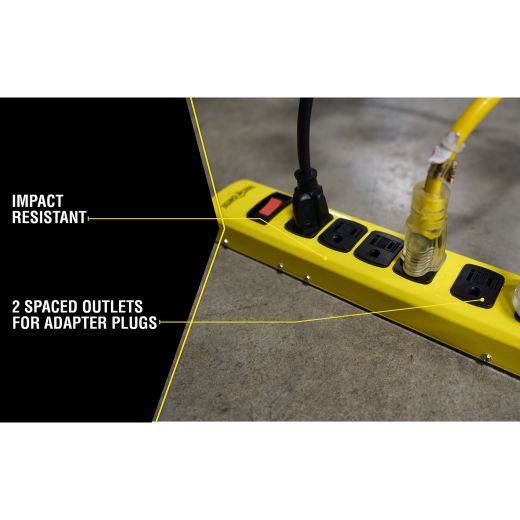 Yellow Jacket 6 Outlet 6 Ft Workshop Power Strip