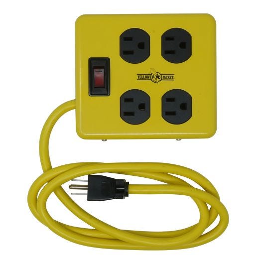 Yellow Lacket 4-Outlet Power Block, 4’ Cord