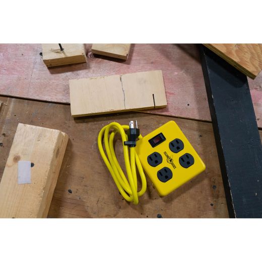 Yellow Lacket 4-Outlet Power Block, 4’ Cord