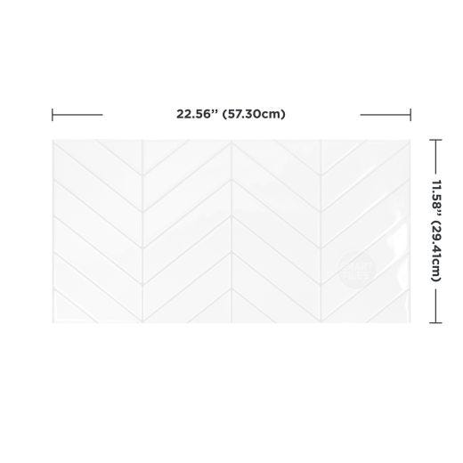 XL Chevron White Smart Tile Mosaik-2/Pack 