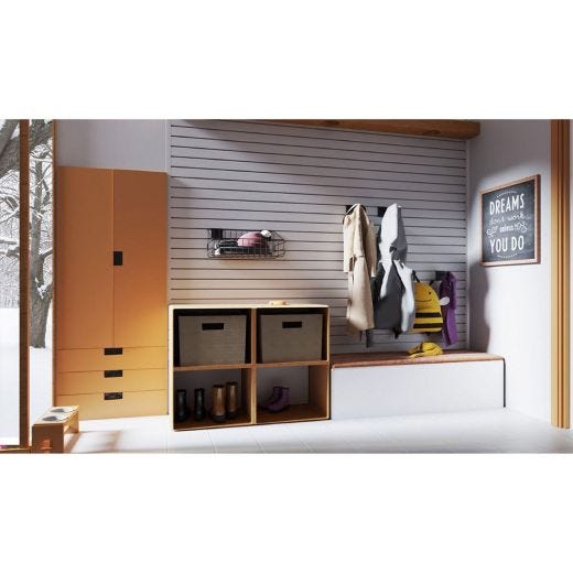 Slatwall Panel Gray 6" x 5/8" x 8'