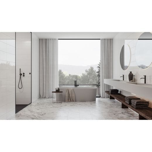 Carreau Mural Céramique Brillant Blanc Soho 8"x24" 15 Pi²