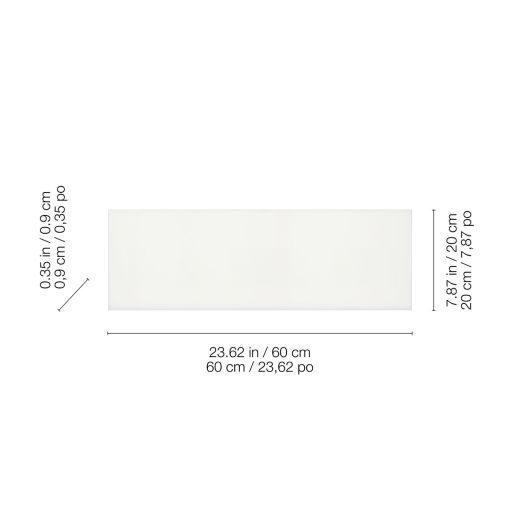 Carreau Mural Céramique Brillant Blanc Soho 8"x24" 15 Pi²