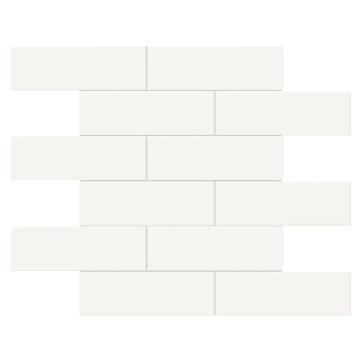 2"x6" Soho Canvas White Brick Glossy Porcelain Mosaic 9.47SF