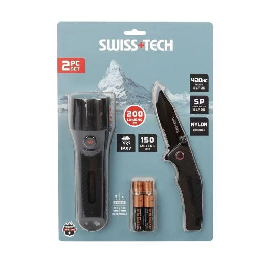 Knife And Flashlight
