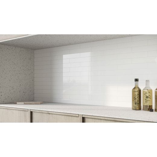 Carreau Céramique Brillant Blanc Soho 2” x 12” 7,1 pi²