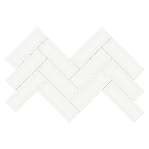 2” x 6” Soho Canvas White Herringbone Glossy Porcelain 9.47S