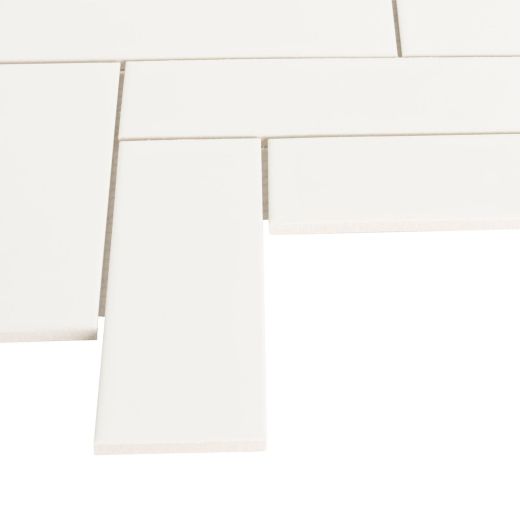 2” x 6” Soho Canvas White Herringbone Glossy Porcelain 9.47S