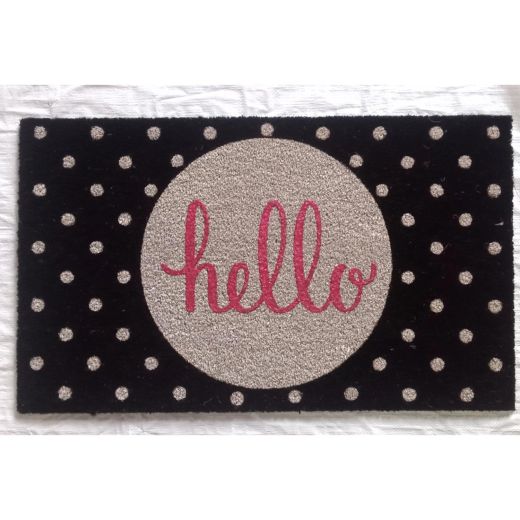 Hello 18" x 30" Coir Mat