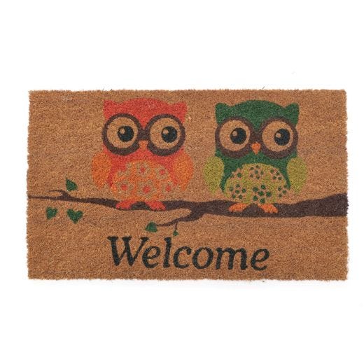 Owl Welcome 18" x 30" Coir Mat
