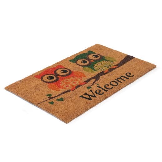 Owl Welcome 18" x 30" Coir Mat