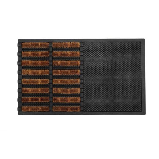Rubber Tray With Half Coir Wire Brush 18" x 30" Utility Mat