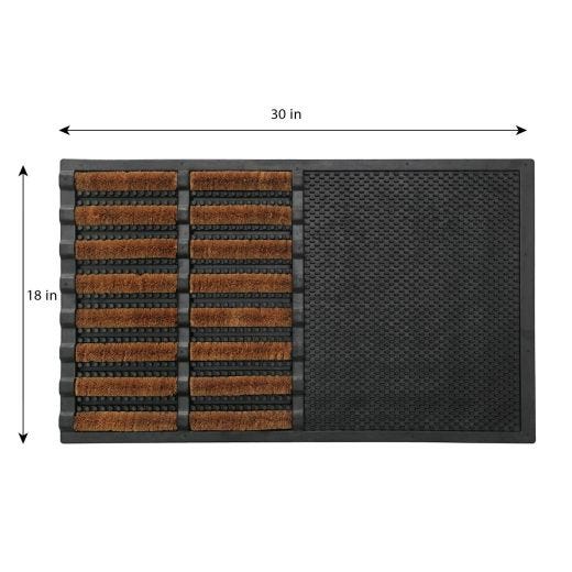 Tapis Utilitaire Caoutchouc et Demi-Brosse Coco 18" x 30"