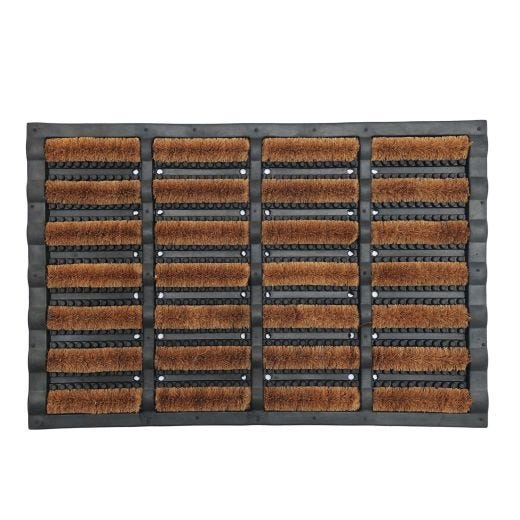 Tapis Utilitaire Caoutchouc et Brosse en Coco 16" x 24"