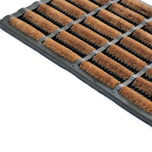 Tapis Utilitaire Caoutchouc et Brosse en Coco 16" x 24"