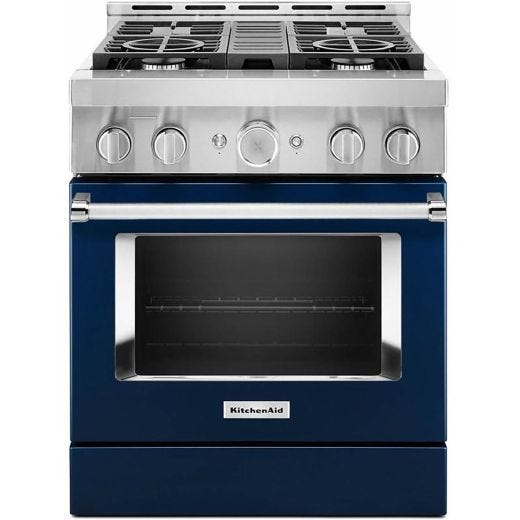 30" Gas Range with Even-Heat™ True Convection Ink Blue