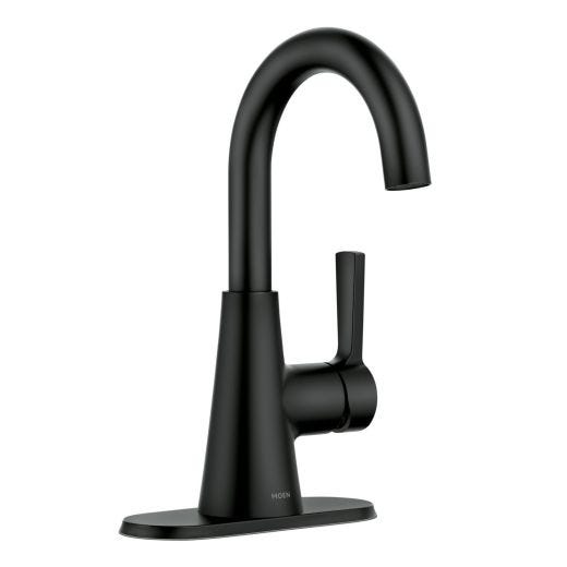 Mikah One Handle High Arc Bathroom Faucet- Matte Black