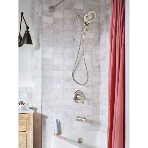 Mikah Spot Resist Posi Temp Tub Shower Faucet-Brushed Nickel