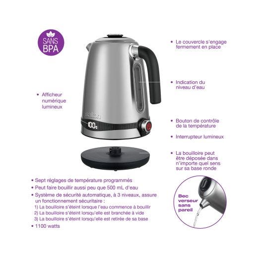 Cordless Stainless Steel Digital Kettle 1.7L