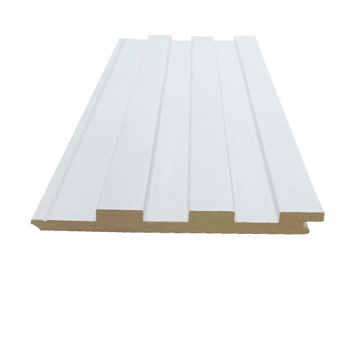 1/2" x 5-3/8" x 10' Primed MDF Slatwall Paneling