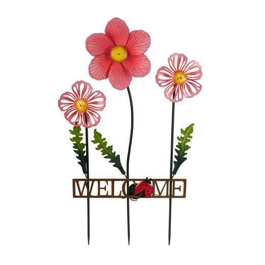 Solar 3 Flower "Welcome" Stick Light