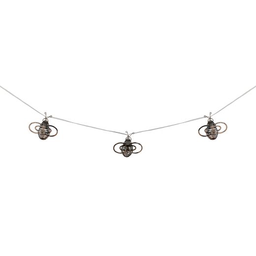 Guirlande Lumineuse Solaire Métal Abeille 10 Pièces