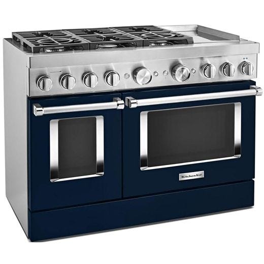 48" Dual Fuel Range w/ Even-Heat™ True Convection Ink Blue