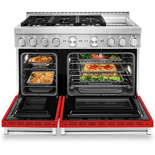48" Dual Fuel Range w/ Even-Heat™ True Convection Red