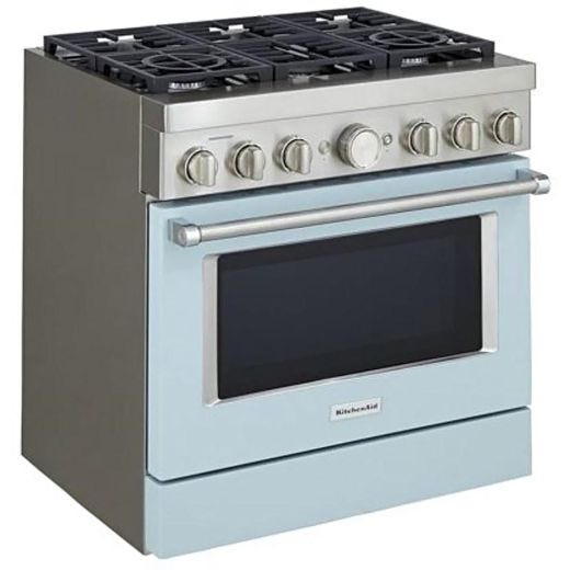 36" Gas Range with Even-Heat™ True Convection Blue