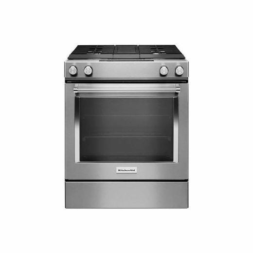 30" 4-Burner Dual Fuel Downdraft Front Control Range