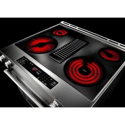 30" Electric Downdraft Front Control Range