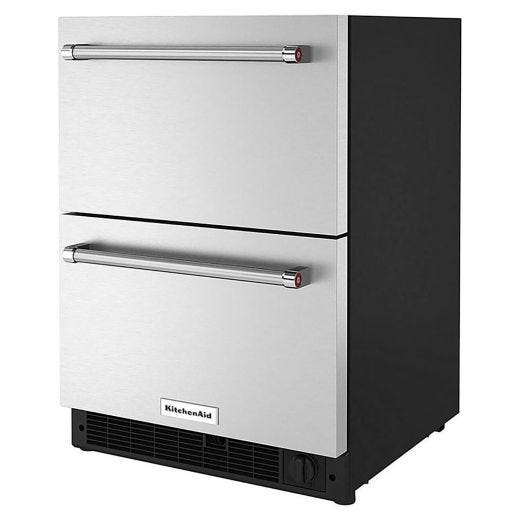 24" Undercounter Double-Drawer Fridge/Freezer Stainless