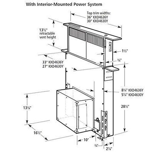 36" Retractable Downdraft Ventilation System