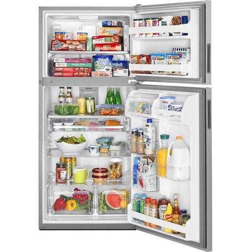 33" 21 cu.ft. Top Freezer Refrigerator - Stainless Steel
