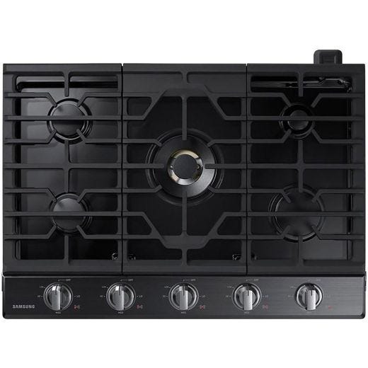 30" 5-Burner Smart Gas Cooktop Black Stainless