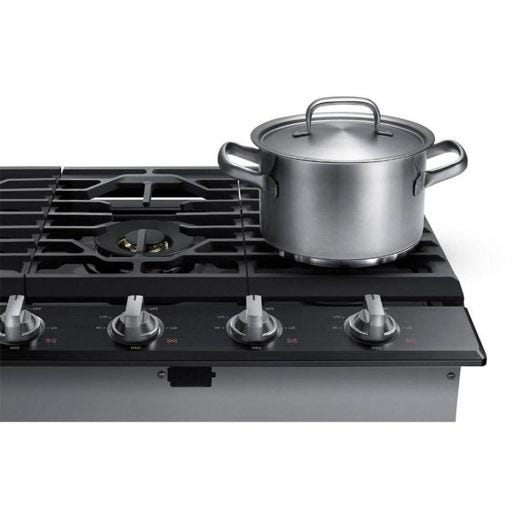 30" 5-Burner Smart Gas Cooktop Black Stainless