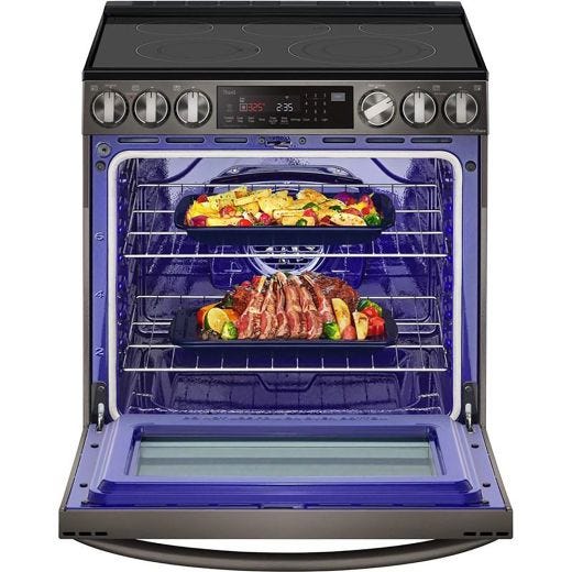 6.3 cu ft. Smart Electric Slide-in Range - Black Stainless