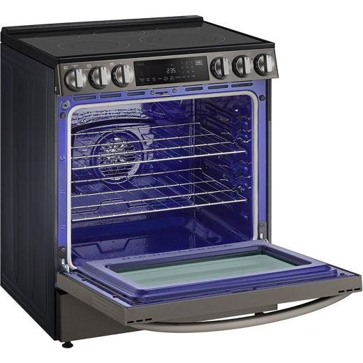 6.3 cu ft. Smart Electric Slide-in Range - Black Stainless