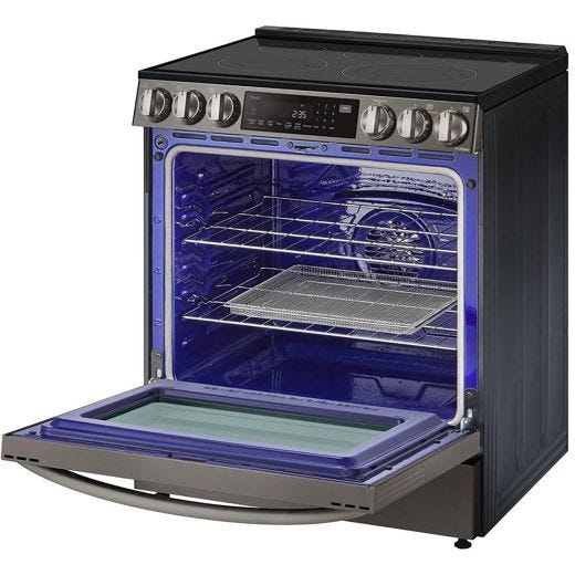 6.3 cu ft. Smart Electric Slide-in Range - Black Stainless