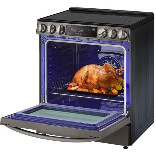 6.3 cu ft. Smart Electric Slide-in Range - Black Stainless