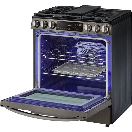6.3 cu ft. Smart Gas Slide-in Range - Black Stainless Steel