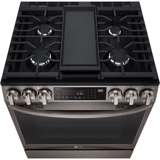 6.3 cu ft. Smart Gas Slide-in Range - Black Stainless Steel