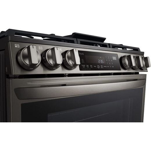 6.3 cu ft. Smart Gas Slide-in Range - Black Stainless Steel