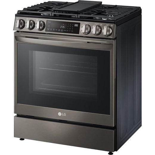 6.3 cu ft. Smart Gas Slide-in Range - Black Stainless Steel